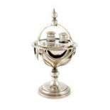 A George III old Sheffield plated globe inkwell, possibly by Roberts, Cadman and Co, circa 1795,