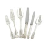 A collection of Fiddle, Thread and Shell pattern flatware, various dates and makers, the terminal