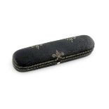 A mid 18th century silver mounted black shagreen toothpick box, circa 1750-60, rounded rectangular