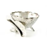 A silver naturalistic sugar bowl, by Hukin and Heath, Birmingham 1910, modelled as a lily flower,