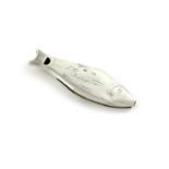 A Victorian novelty silver pencil, whistle and penknife, with a Thornhill design lozenge, and