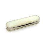 A George III silver and mother-of-pearl toothpick box, unmarked circa 1800-1820, rectangular form,