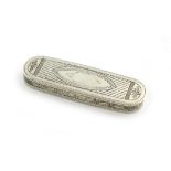 A George III silver toothpick box, by Samuel Pemberton, Birmingham 1796, rounded rectangular form,