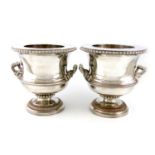 A pair of George III old Sheffield plated wine coolers, by T and J Creswick, circa 1810, campana