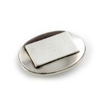 A George III silver snuff box, by Phipps and Robinson, London 1800, oval form, the hinged cover with