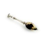 λ A Victorian novelty silver and stained ivory pencil, retailed by Hamilton and Co. Calcutta, with a