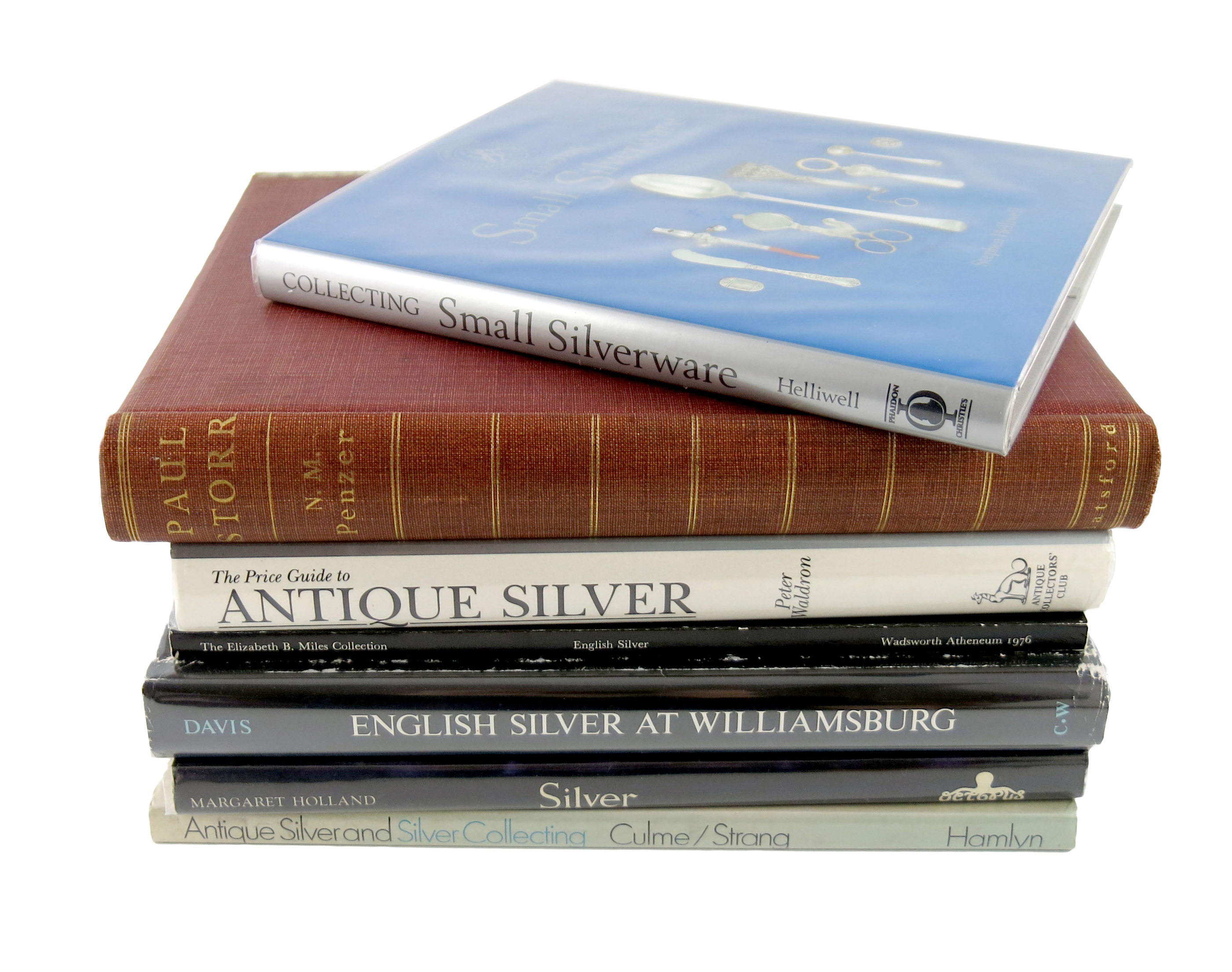 A large collection of reference books relating to silver, comprising: Penzer, N., Paul Storr, A