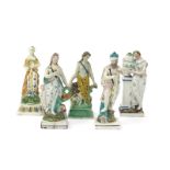 Five Staffordshire figures of Classical mythology, late 18th/early 19th century, including a Pratt