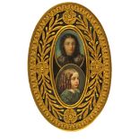 λ Jean Baptiste Thevenet (French 1800-1867) A double portrait miniature of a mother and daughter One