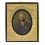 λ J.W. (c.1900) Portrait miniature of Horatio Lord Nelson, head and shoulders in uniform Oval, in