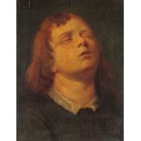 Continental School early 19th Century A young boy in ecstasy Oil on canvas 23.5 x 18cm; 9¼ x 7¼in