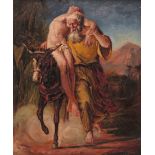 Frederick Walker (1840-1875) The Good Samaritan Oil on board 27 x 22.5cm; 10½ x 9in