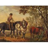 Charles Towne (1763-1840) A farm boy with carthorses Signed (lower centre) Oil on panel 15 x 20cm; 6