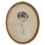 English School 19th Century Portrait miniature of Mrs Lonsdale, wife of John Lonsdale, Bishop of