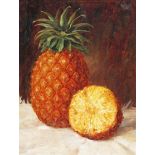 English School late 19th Century Study of Pineapples Oil on canvas 37 x 28cm; 14½ x 11in