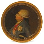 Continental School 18th Century Portrait miniature of a gentleman, possibly Louis XVI of France in