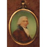 λ Sampson Towgood Roche (1759-1847) Portrait miniature of a gentleman, head and shoulders in a brown