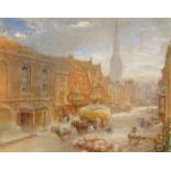 Albert Goodwin, R.W.S. (1845-1932) High Street, Salisbury, Wiltshire Signed and dated ‘95 Oil on