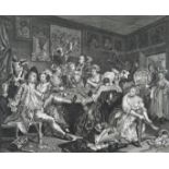 William Hogarth (1697-1764) A large collection of unframed engravings including The Rakes