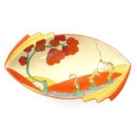 'Orange Bridgewater' a Clarice Cliff Bizarre Daffodil bowl, shape no. 175, painted in colours with