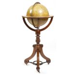 A Victorian terrestrial library globe by Cruchley, of twelve gores, 30.5cm diameter, inscribed '