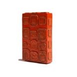 An unusual card case, decorated with red wax seals, 9.8cm high. Provenance: The collection of the