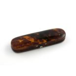 λA George III tortoiseshell toothpick box, unmarked circa 1800, rounded rectangular form, the