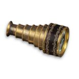 A 19th century six brass drawer monocular by Dollond London, the largest section with piqué