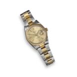 ROLEX - a gentleman's bi-metal Oyster Perpetual Date bracelet watch reference 15223, champagne