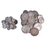 A collection of British silver coins, including: Charles II, threepence, 1679 (S 3386), near fine;