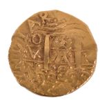 Columbia, cob coinage, gold 8 escudos, ND, 26.92g. Good fine.