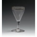 A rare acid-etched wine glass for the Earl of Bristol, early 19th century, the generous bowl