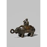 A JAPANESE BRONZE 'ELEPHANT' INCENSE BURNER MEIJI 1868-1912 The caparisoned pachyderm standing