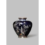 A JAPANESE CLOISONNE ENAMEL VASE IN THE STYLE OF HAYASHI KODENJI (1831-1915) MEIJI 1868-1912 The