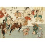 SIXTEEN JAPANESE WOODBLOCK PRINTS EDO/MEIJI PERIODS Comprising various depictions of famous
