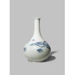 A KOREAN BLUE AND WHITE BOTTLE VASE KORYO DYNASTY The body painted with a crane in flight, with