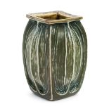 A Martin Brothers stoneware gourd vase by Edwin & Walter Martin, dated 1901, swollen square