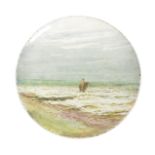 Low Tide a Doulton Lambeth Faience plate by Esther Lewis, painted with a figure riding a horse
