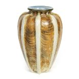 A large Martin Brothers stoneware gourd vase by Edwin & Walter Martin, dated 1900, shouldered with