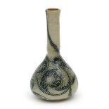A Martin Brothers stoneware solifleur vase, ovoid body with tall cylindrical neck, incised and
