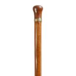 A Victorian horse measuring stick by M. Long, the mahogany screw-off handle with a brass ferrule