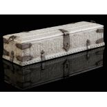 λ A late 18th century Mughal ivory rectangular writing box, with silver hinges, clasp and mounts,