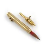 A 9-carat gold retractable pencil, by S. Mordan and Co, London 1921, plain cylindrical form, with