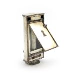 A 19th century old Sheffield plated carriage lamp, unmarked, rectangular form, the hinged front with