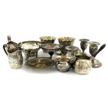 A mixed lot of silver items, various dates and makers, comprising: a bowl by A.E. Jones,