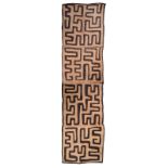 Two Kuba skirts Democratic Republic of Congo appliquι raffia with geometric designs, 224cm x 60cm