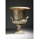 After the antique. An Italian alabaster Grand Tour model of the Medici vase, the detachable rim with