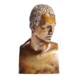 An early 19th century bronze bust of Sir Walter Scott, 16.2cm high.