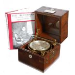 A Victorian walnut cased two day marine chronometer by Frodsham & Keen, the circular single fusee