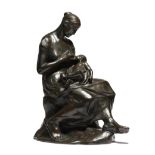 Constantin Émile Meunier (Belgian 1831-1905). 'Maternity', a bronze group of a mother feeding her